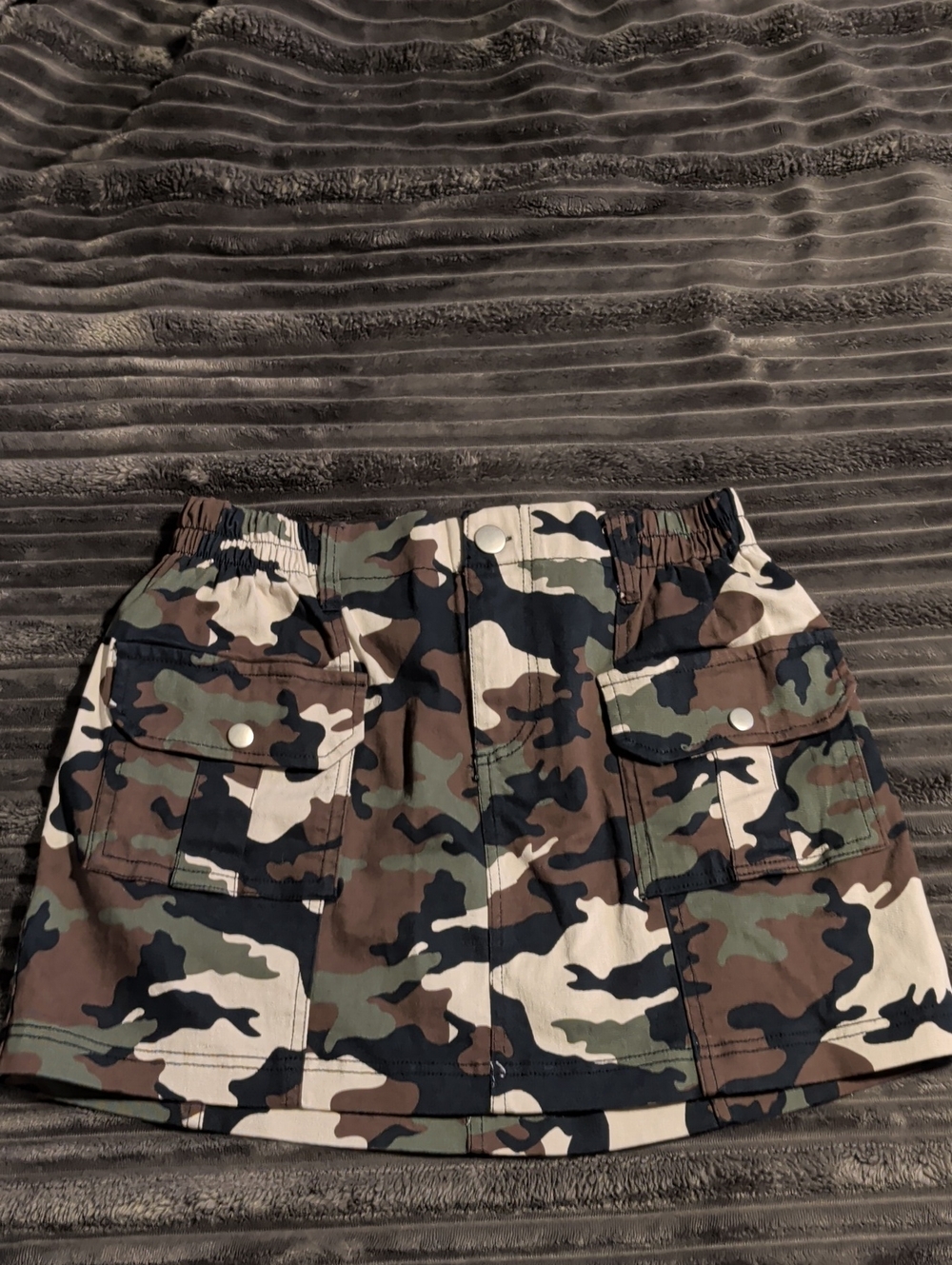 Camo Cargo Mini Skirt in Green Camouflage